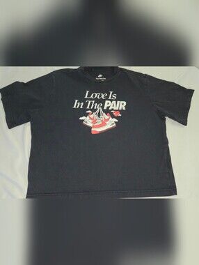 Black 'Love Is In The Pair' Graphic Tee for Kids